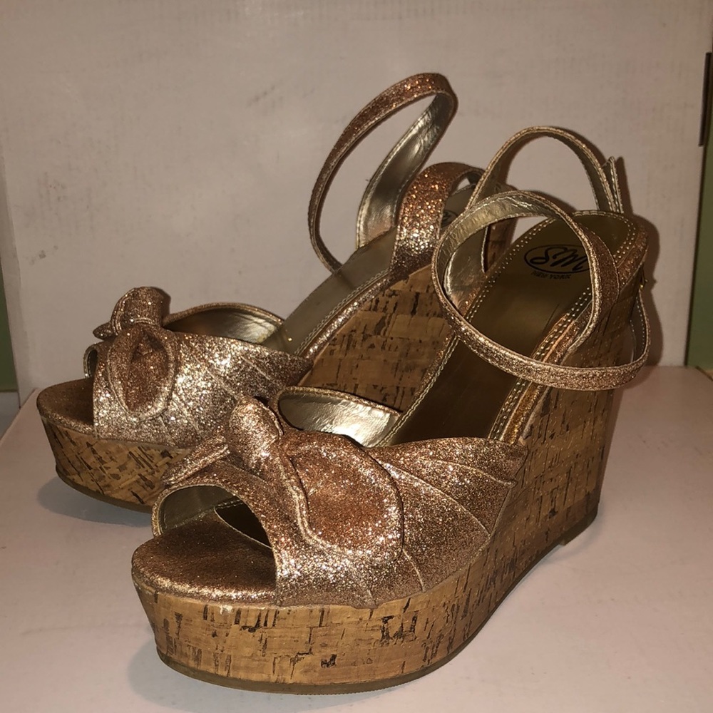 SM gold/champagne wedge/heel